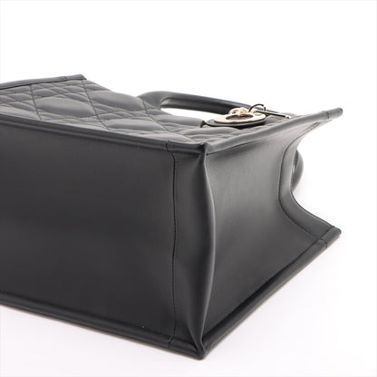 Second hand Dior Book Tote Small Leather Macrocannage Handbag Black - Tabita Bags