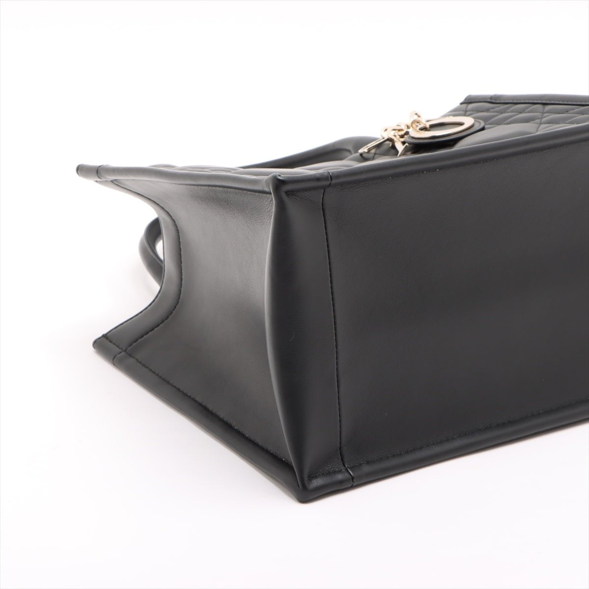 Second hand Dior Book Tote Small Leather Macrocannage Handbag Black - Tabita Bags