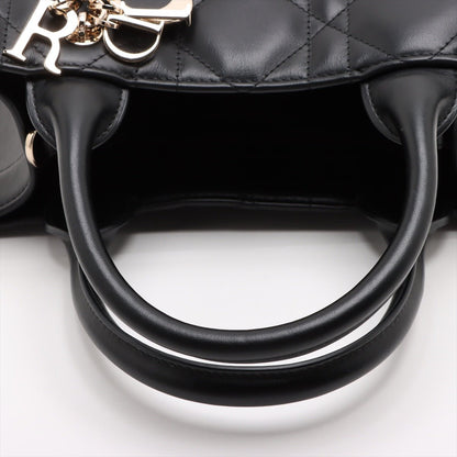 Second hand Dior Book Tote Small Leather Macrocannage Handbag Black - Tabita Bags