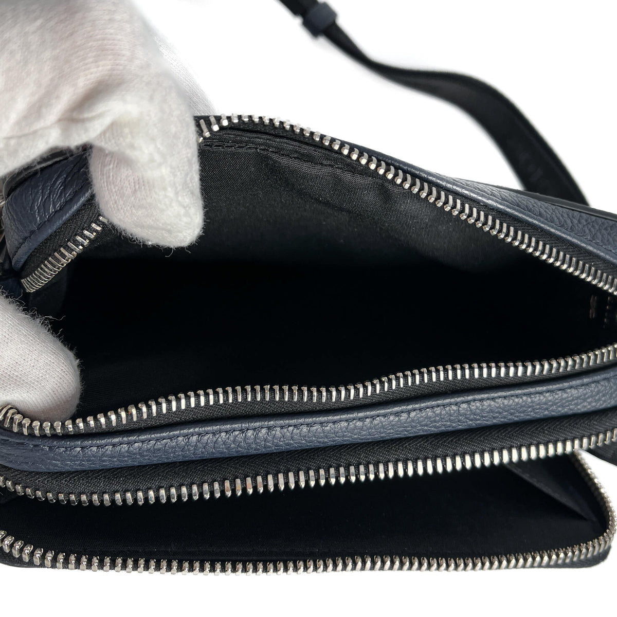 Second hand Dior Dior x Shawn Stussy Leather 2 - Ways Camera Crossbody Blue - Tabita Bags