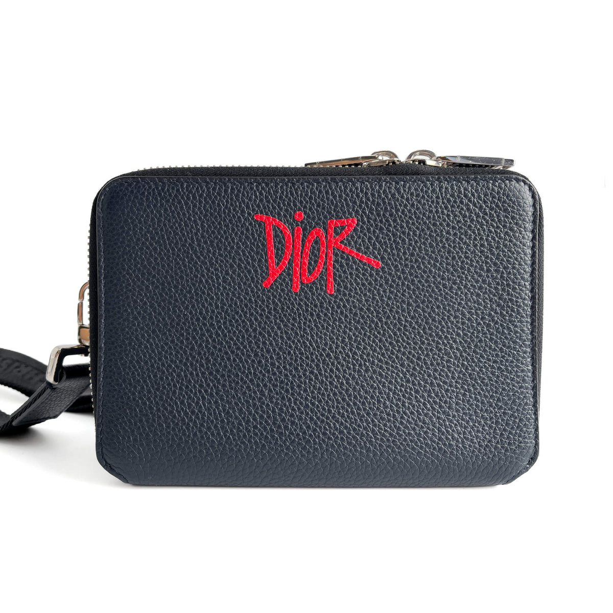Second hand Dior Dior x Shawn Stussy Leather 2 - Ways Camera Crossbody Blue - Tabita Bags