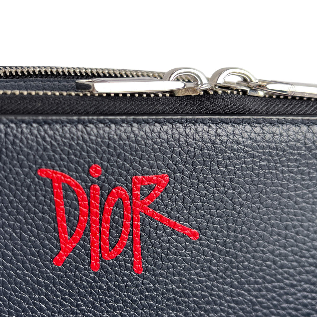 Second hand Dior Dior x Shawn Stussy Leather 2 - Ways Camera Crossbody Blue - Tabita Bags