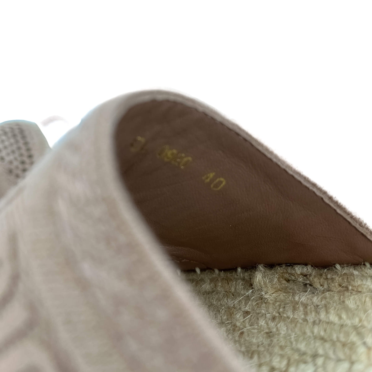 Second hand Dior Espadrille Sandals Embroidery Canvas 40 Dusty Pink - Tabita Bags
