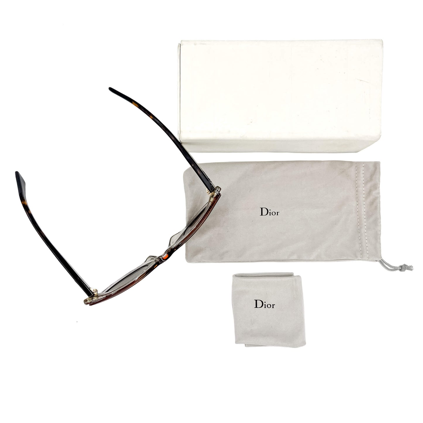 Second hand Dior Glisten1 Acetate Sunglasses Brown - Tabita Bags