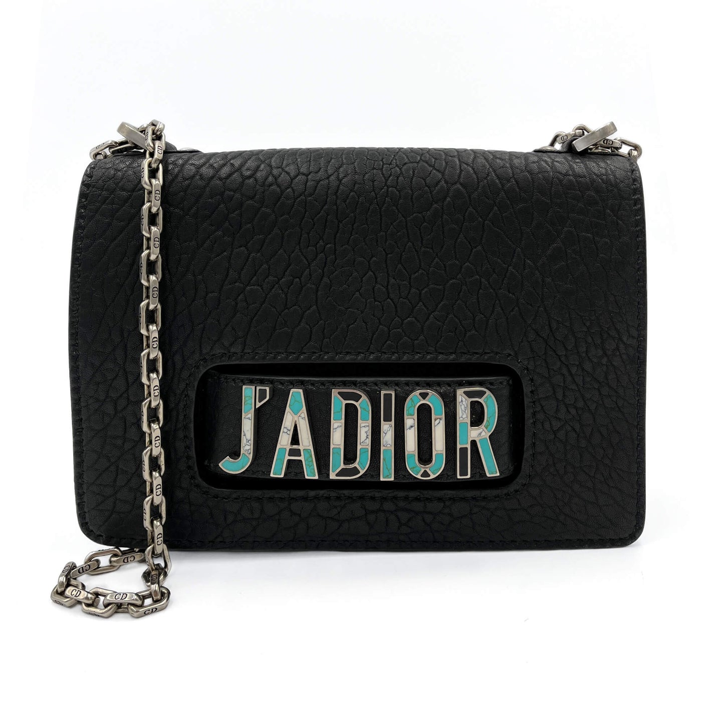 Second hand Dior J'Adior Grained Calfskin Leather Flap Crossbody Black - Tabita Bags