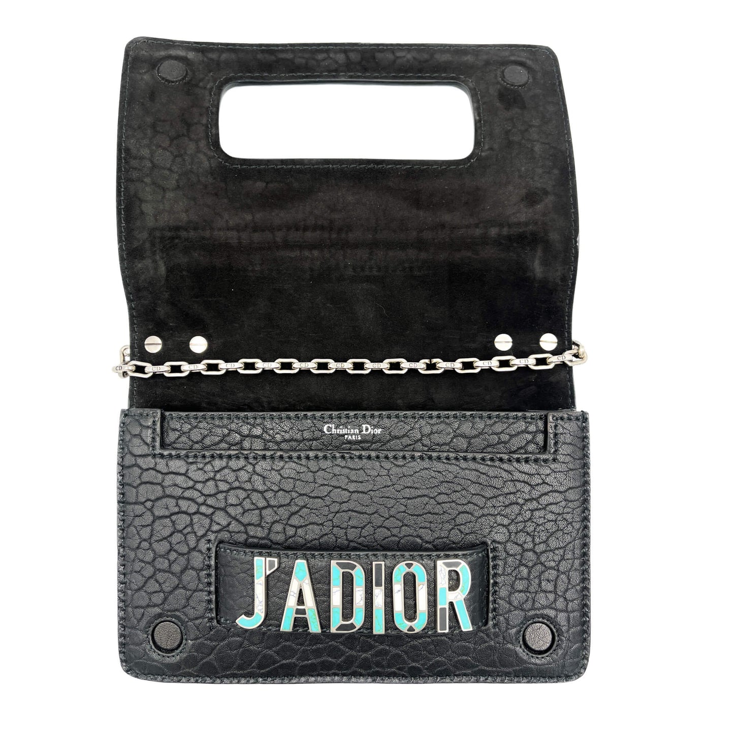 Second hand Dior J'Adior Grained Calfskin Leather Flap Crossbody Black - Tabita Bags