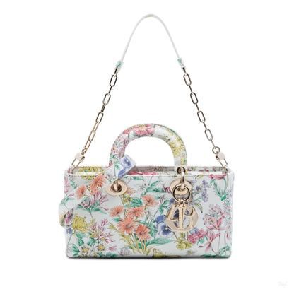 Second hand Dior Lady D-Joy Medium Calfskin Astral Flowers Top-handle Handbag Multicolor - Tabita Bags