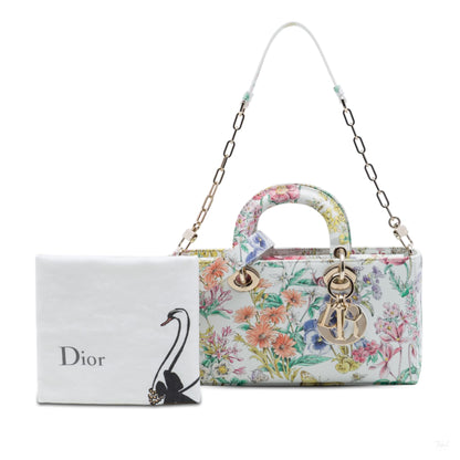Second hand Dior Lady D-Joy Medium Calfskin Astral Flowers Top-handle Handbag Multicolor - Tabita Bags