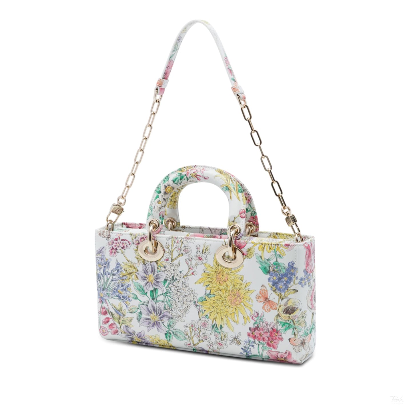Second hand Dior Lady D-Joy Medium Calfskin Astral Flowers Top-handle Handbag Multicolor - Tabita Bags