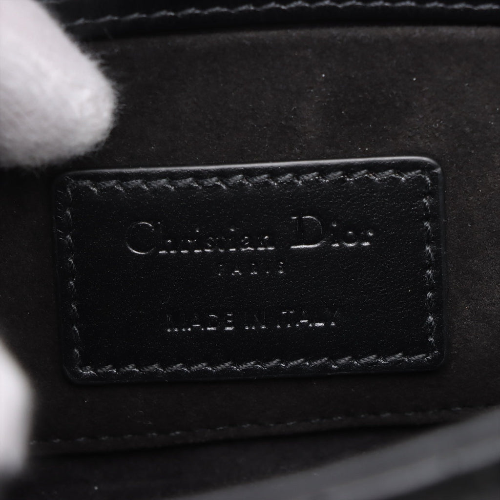 Second hand Dior Lady D-Joy Small Calfskin & Patent Cannage Top-handle Handbag Black - Tabita Bags