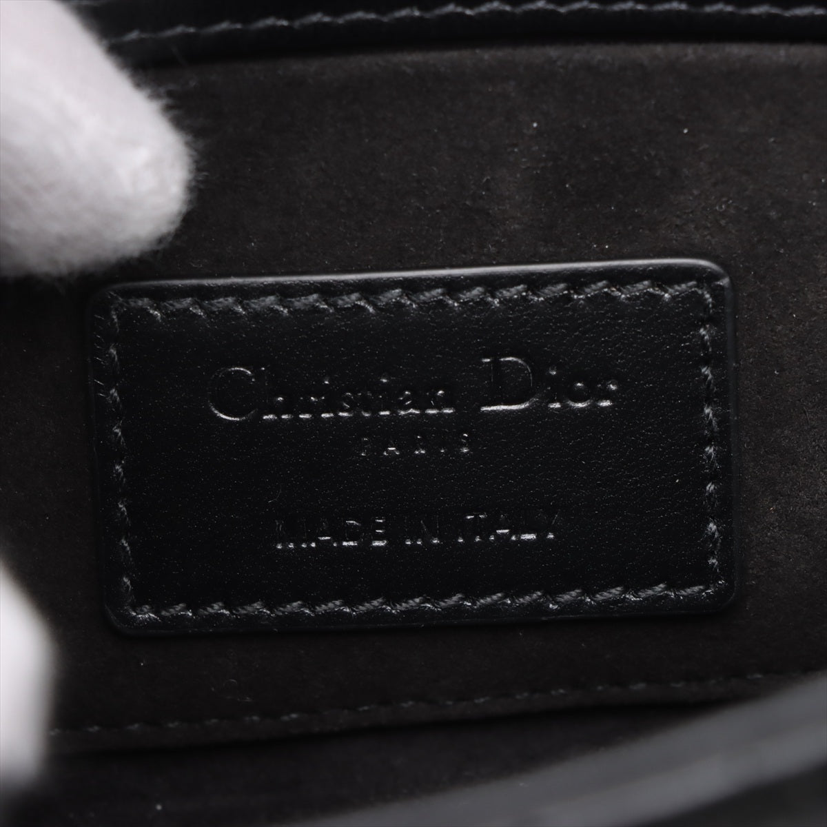 Second hand Dior Lady D-Joy Small Calfskin & Patent Cannage Top-handle Handbag Black - Tabita Bags