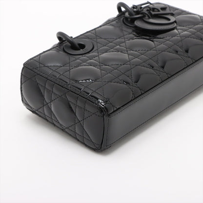 Second hand Dior Lady D-Joy Small Calfskin & Patent Cannage Top-handle Handbag Black - Tabita Bags