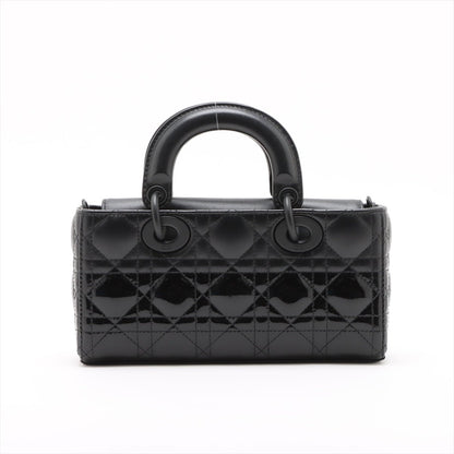 Second hand Dior Lady D-Joy Small Calfskin & Patent Cannage Top-handle Handbag Black - Tabita Bags