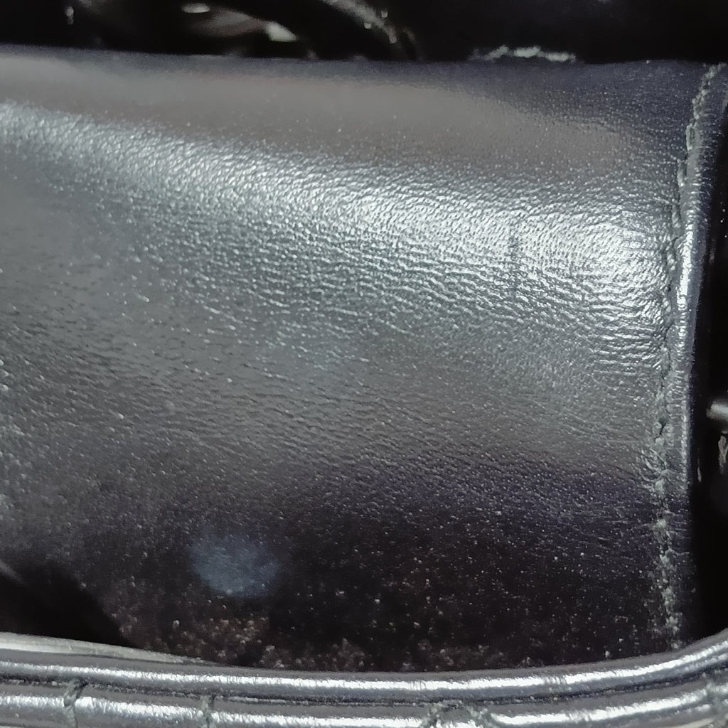 Second hand Dior Lady D-Joy Small Calfskin & Patent Cannage Top-handle Handbag Black - Tabita Bags