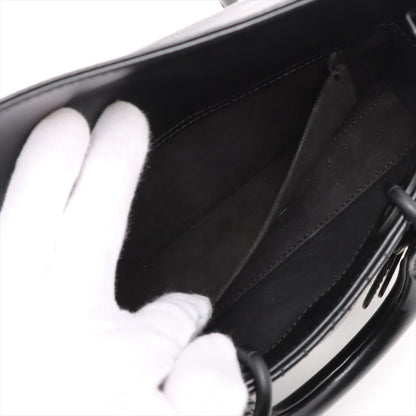 Second hand Dior Lady D-Joy Small Calfskin & Patent Cannage Top-handle Handbag Black - Tabita Bags