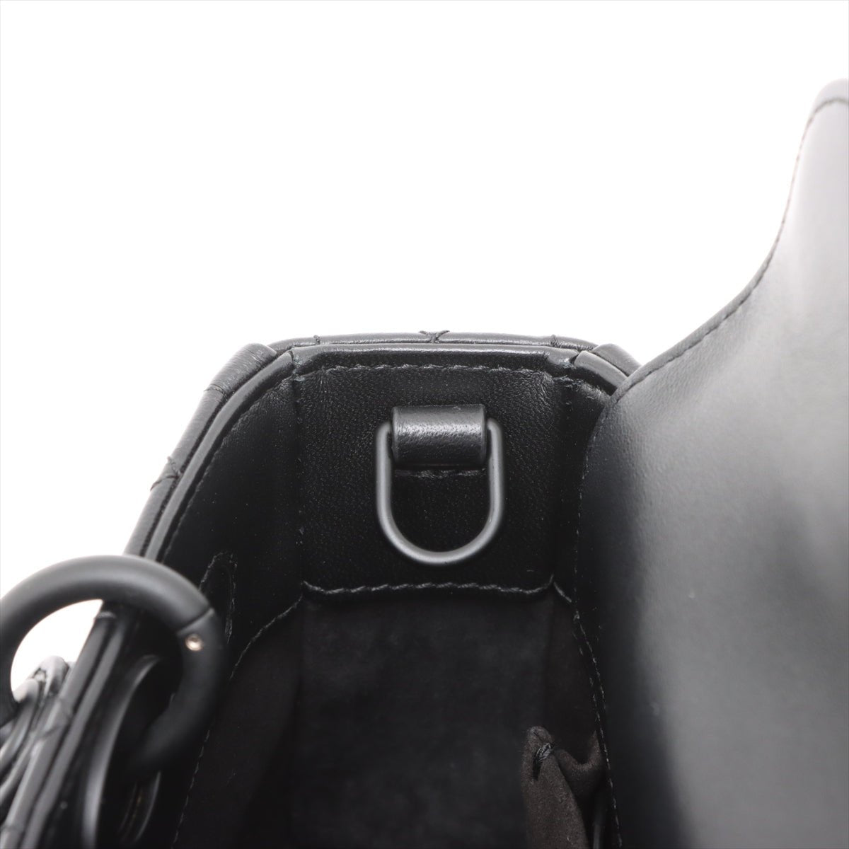 Second hand Dior Lady D-Joy Small Calfskin & Patent Cannage Top-handle Handbag Black - Tabita Bags
