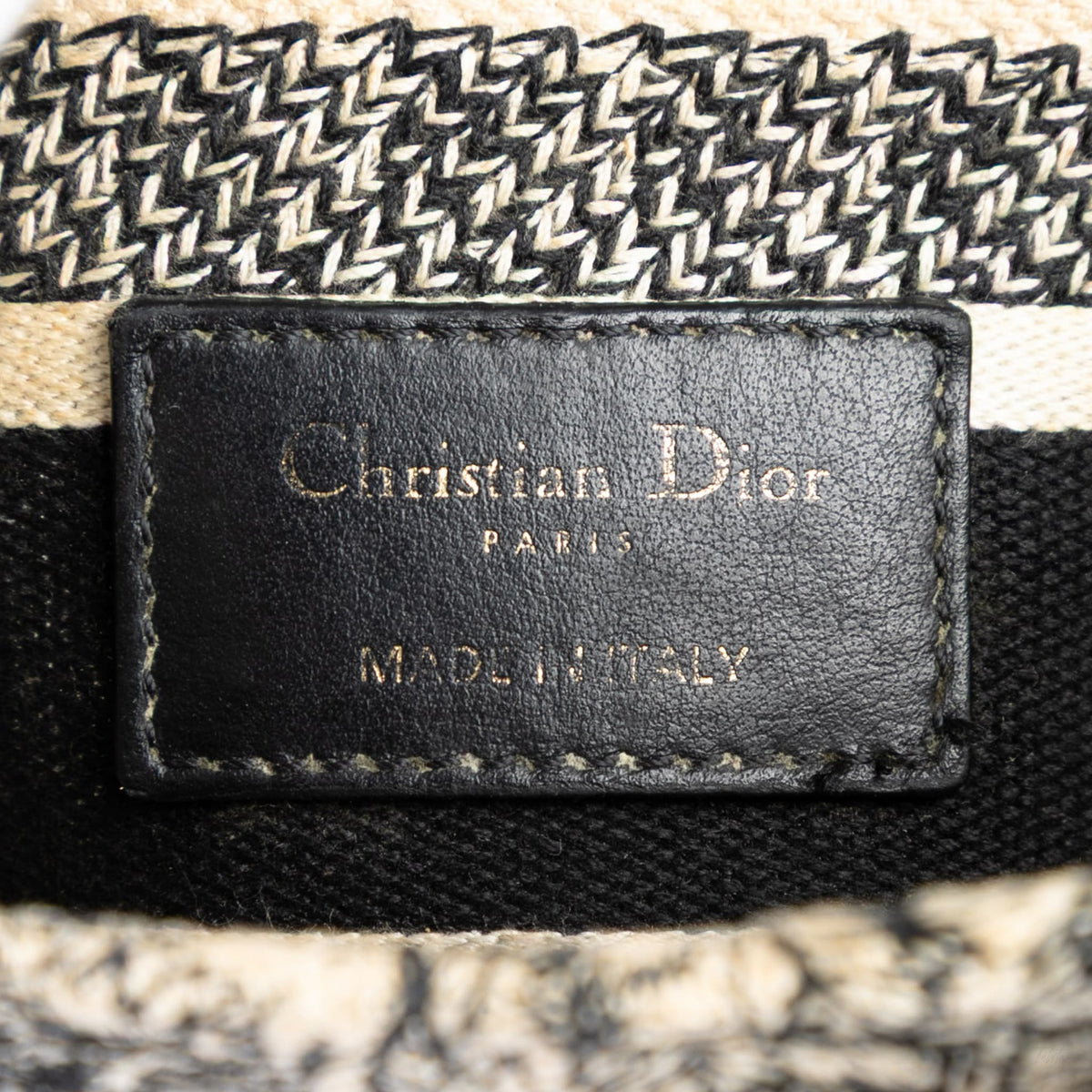 Second hand Dior Lady D - Lite Medium Canvas Embroidery Tote Handbag Zodiac White - Tabita Bags