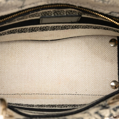 Second hand Dior Lady D - Lite Medium Canvas Embroidery Tote Handbag Zodiac White - Tabita Bags
