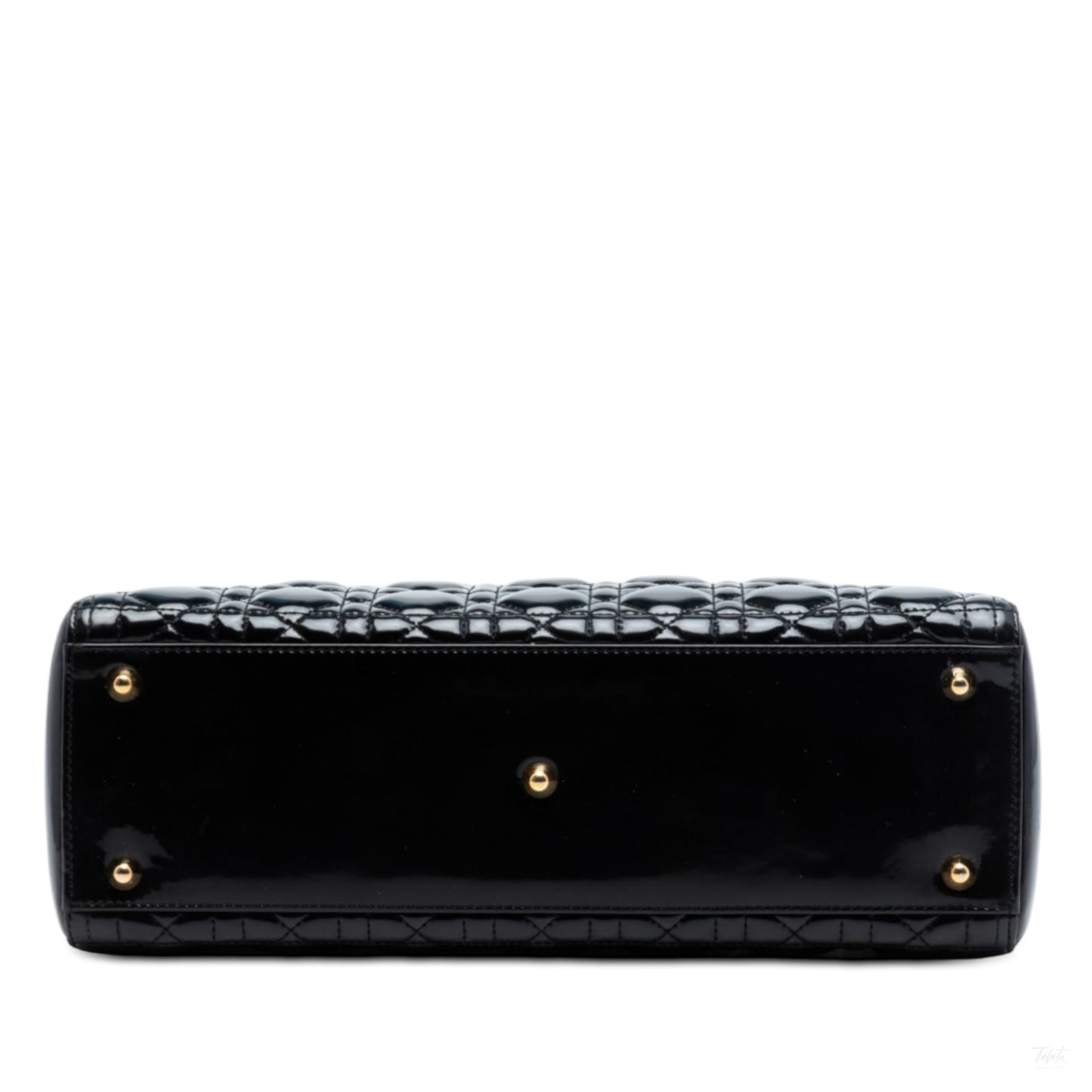 Second hand Dior Lady Dior Large Patent Leather Zip Cannage Tote Handbag Black - Tabita Bags