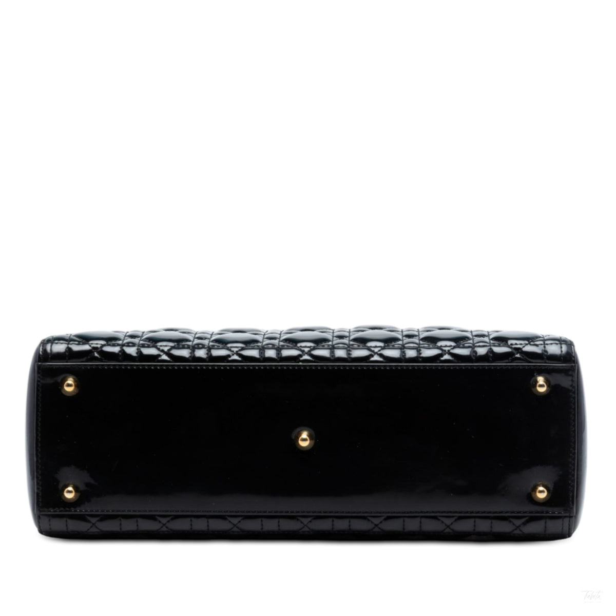 Second hand Dior Lady Dior Large Patent Leather Zip Cannage Tote Handbag Black - Tabita Bags