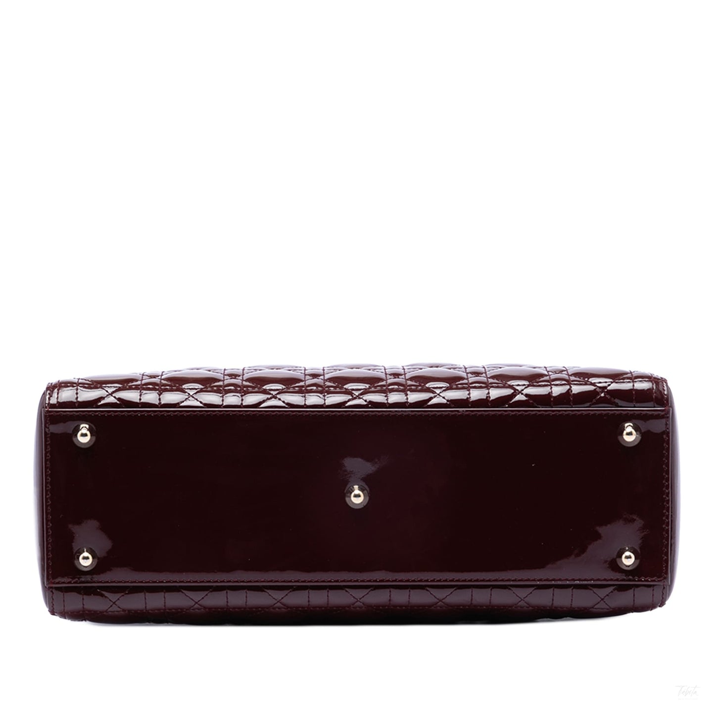 Second hand Dior Lady Dior Large Patent Leather Zip Cannage Tote Handbag Red - Tabita Bags