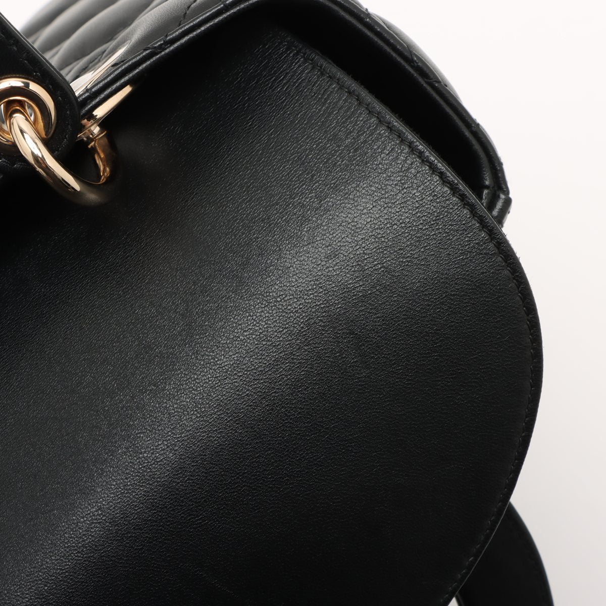 Second hand Dior Lady Dior Medium Calfskin Leather Cannage Tote Handbag Black - Tabita Bags