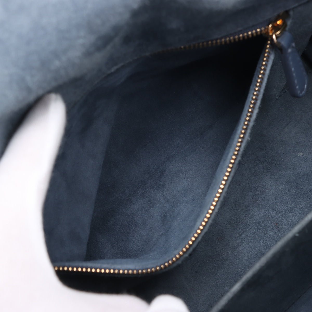 Second hand Dior Lady Dior Medium Calfskin Leather Cannage Tote Handbag Blue - Tabita Bags