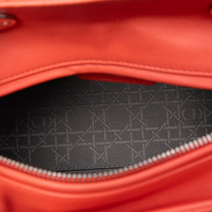 Second hand Dior Lady Dior Medium Cannage Lambskin Leather 2 - Ways Tote Bag Orange - Tabita Bags