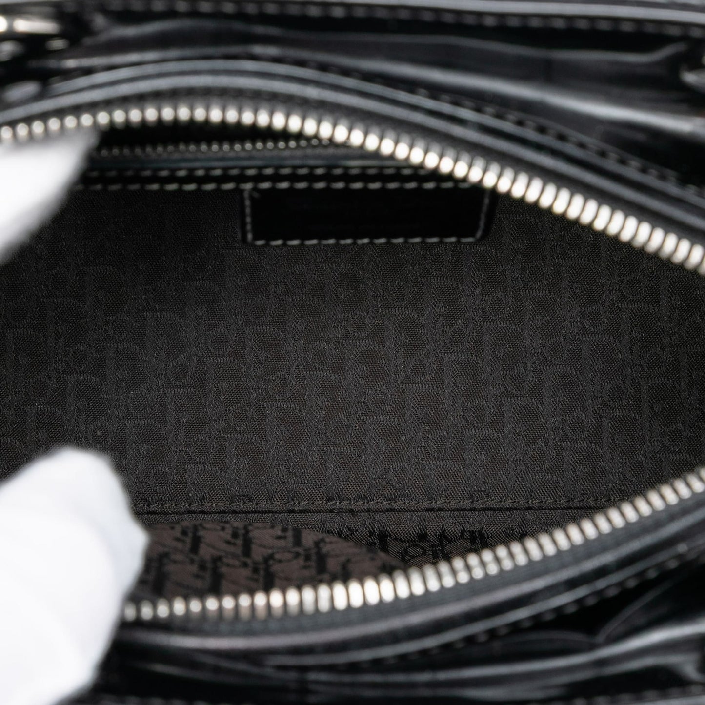 Second hand Dior Lady Dior Medium Patent Leather Cannage Tote Handbag Black - Tabita Bags