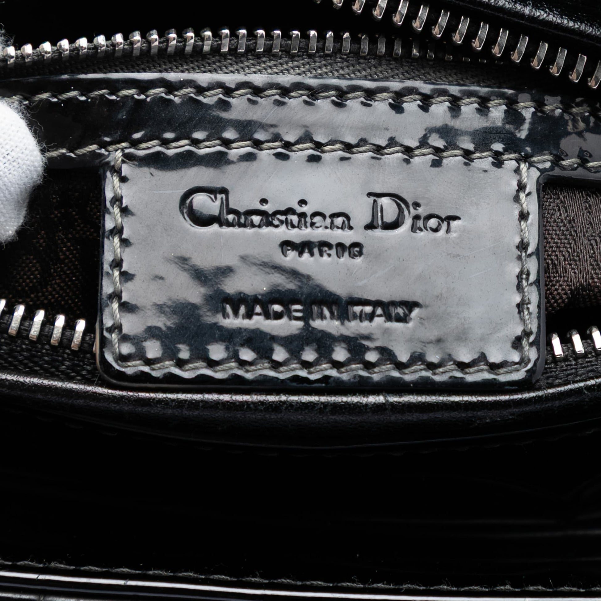 Second hand Dior Lady Dior Medium Patent Leather Cannage Tote Handbag Black - Tabita Bags