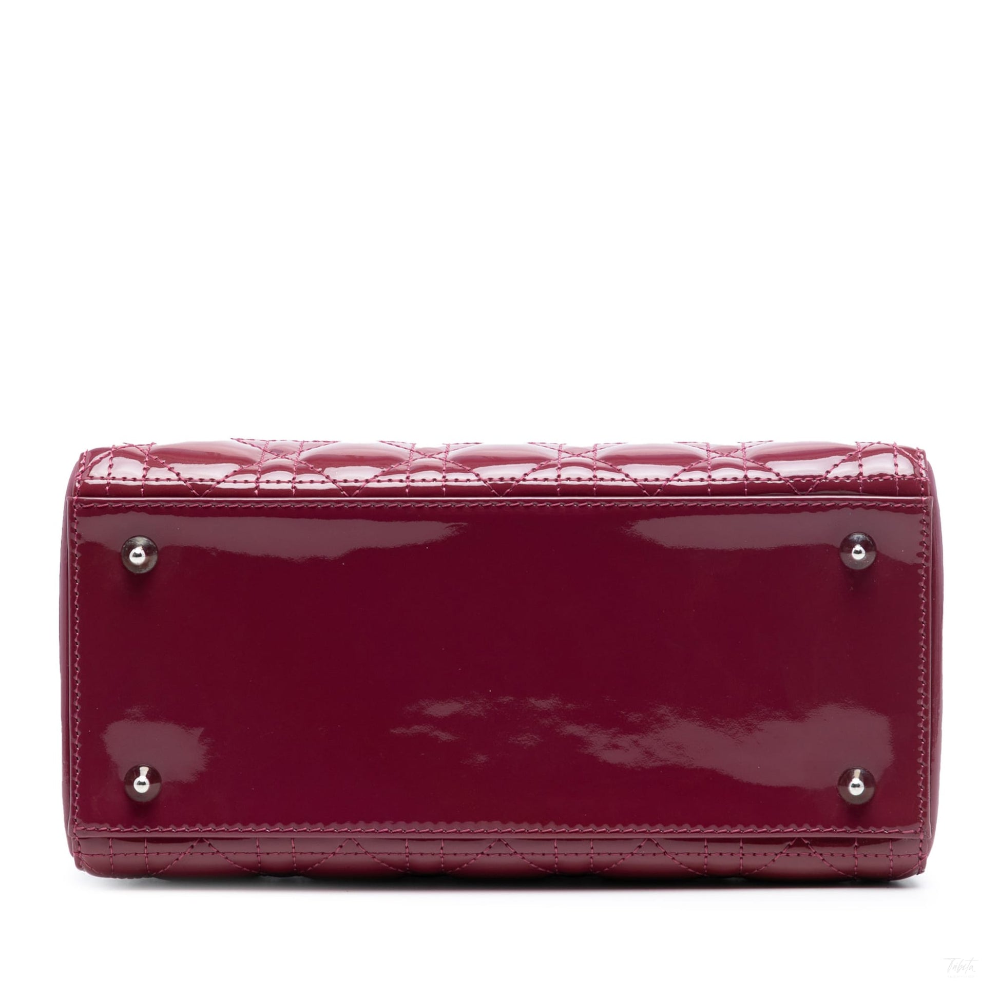 Second hand Dior Lady Dior Medium Patent Leather Zip Cannage Tote Handbag Pink - Tabita Bags