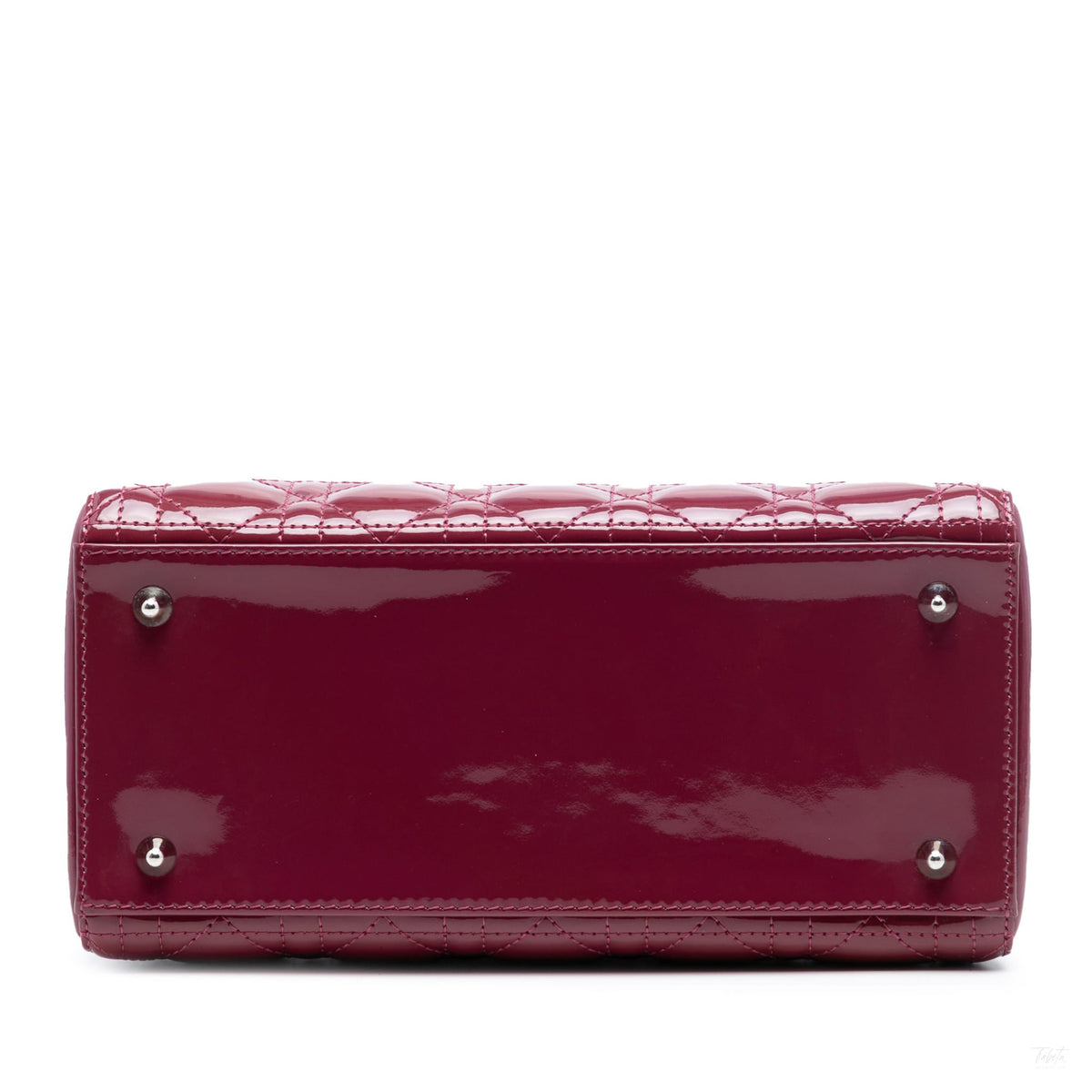 Second hand Dior Lady Dior Medium Patent Leather Zip Cannage Tote Handbag Pink - Tabita Bags