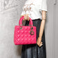 Second hand Dior Lady Dior Medium Zip Cannage Leather 2-Ways Tote Bag Pink - Tabita Bags