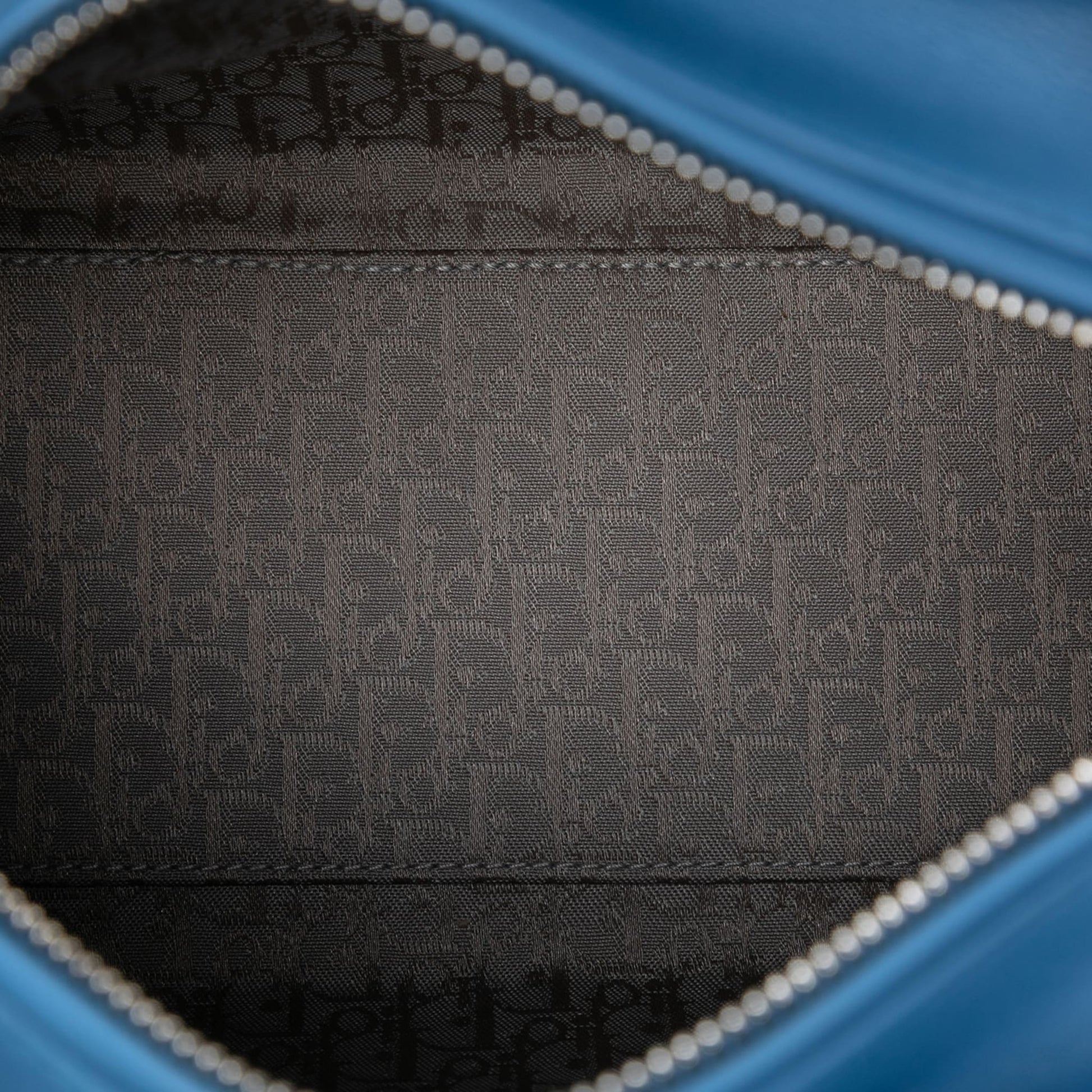 Second hand Dior Lady Dior Medium Zip Closure Cannage Lambskin Leather 2 - Ways Tote Bag Blue - Tabita Bags