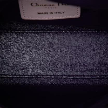 Second hand Dior Lady Dior Mini Lambskin Leather Cannage Tote Handbag Tricolor - Tabita Bags