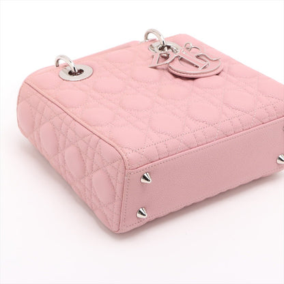 Second hand Dior Lady Dior Small Grained Calfskin Leather My ABCDior Cannage Tote Handbag Pink - Tabita Bags