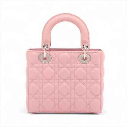 Second hand Dior Lady Dior Small Grained Calfskin Leather My ABCDior Cannage Tote Handbag Pink - Tabita Bags