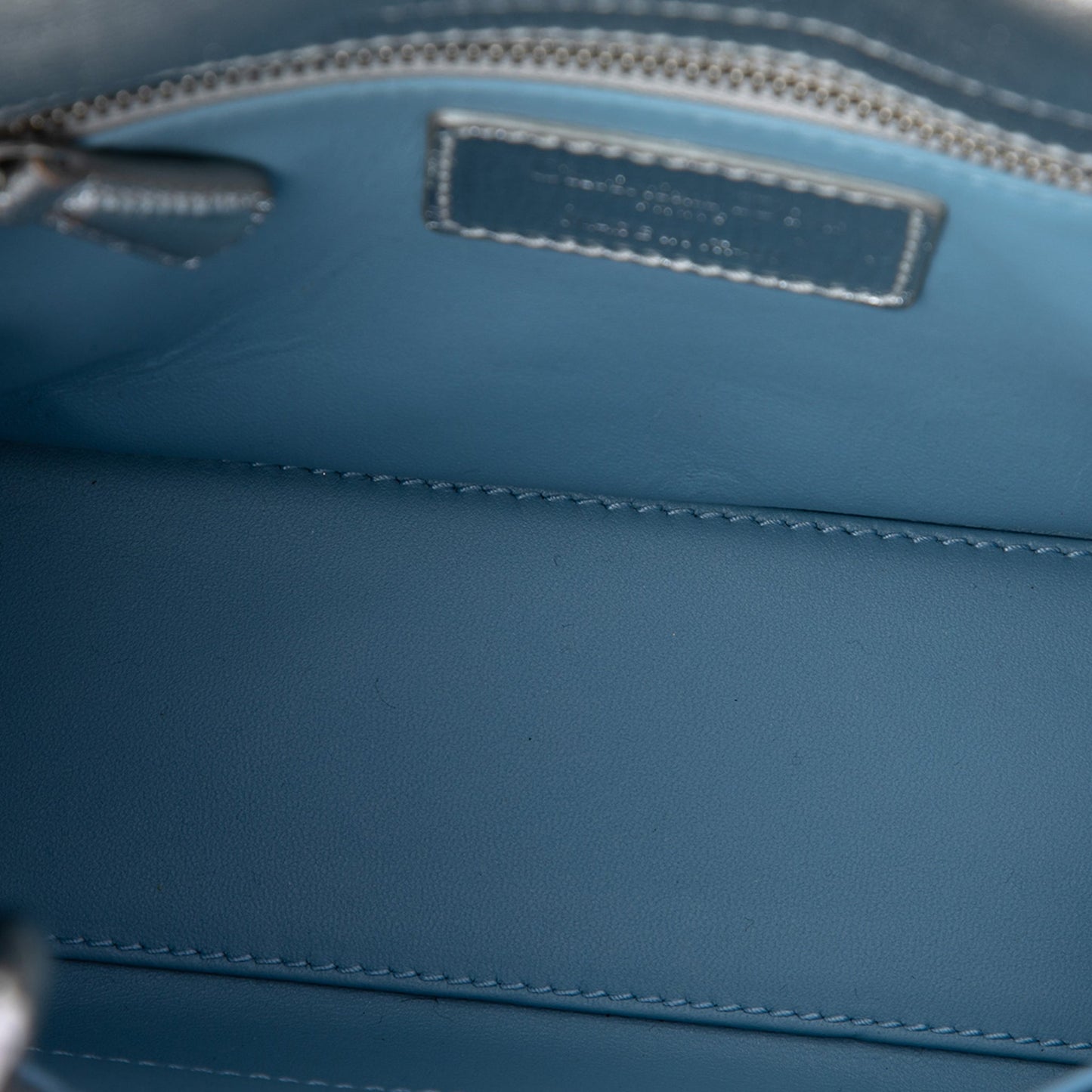 Second hand Dior Lady Dior Small Grained Calfskin Leather My ABCDior Cannage Tote Handbag Silver - Tabita Bags