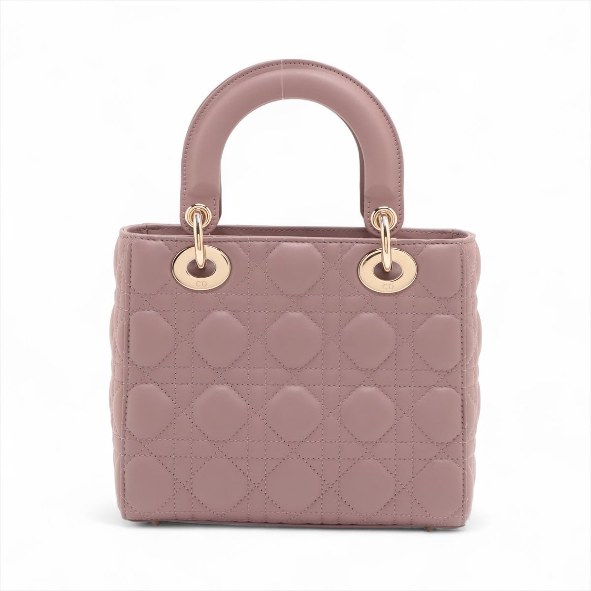 Second hand Dior Lady Dior Small Lambskin Leather My ABCDior Cannage Tote Handbag Dust Pink - Tabita Bags