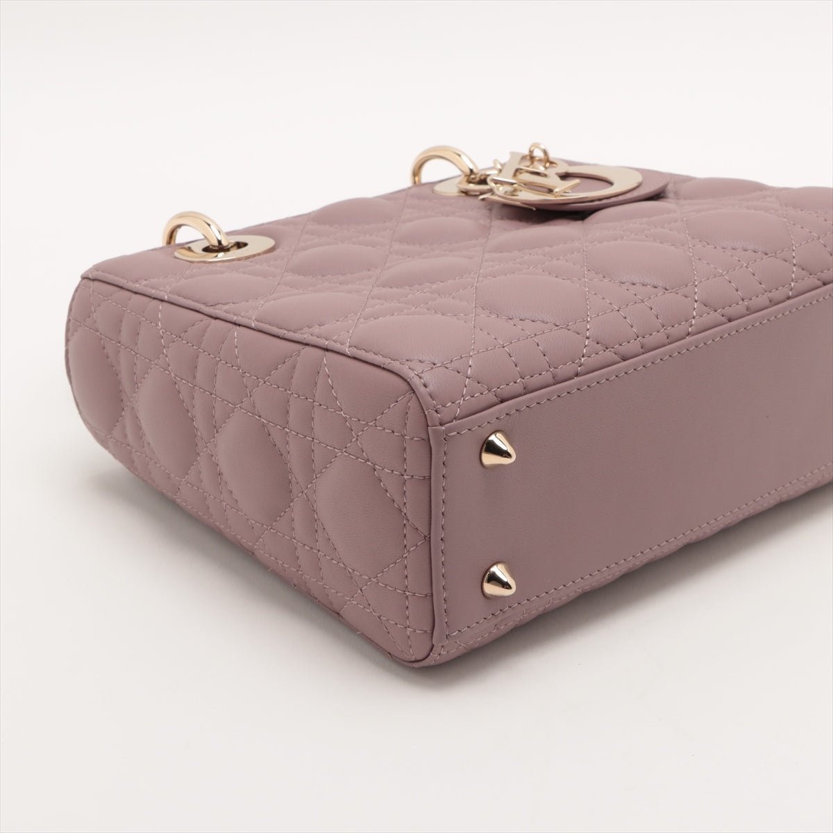 Second hand Dior Lady Dior Small Lambskin Leather My ABCDior Cannage Tote Handbag Dust Pink - Tabita Bags