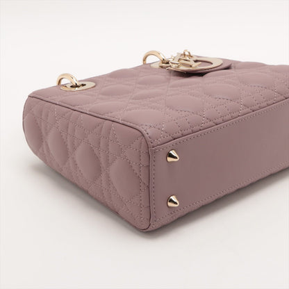 Second hand Dior Lady Dior Small Lambskin Leather My ABCDior Cannage Tote Handbag Dust Pink - Tabita Bags