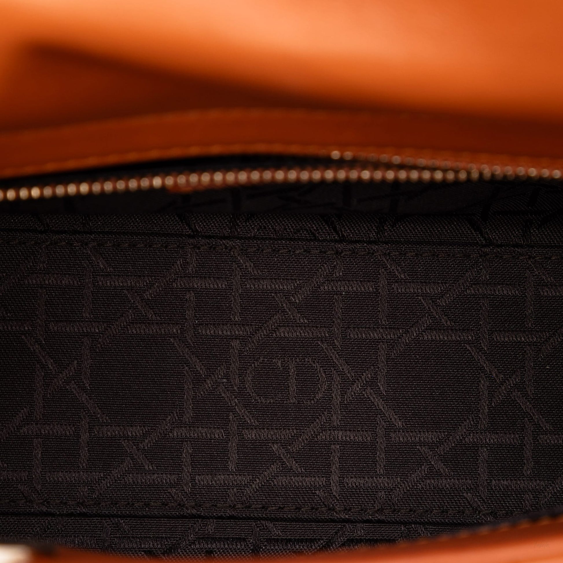 Second hand Dior Lady Dior Small Lambskin Leather My ABCDior Cannage Tote Handbag Orange - Tabita Bags