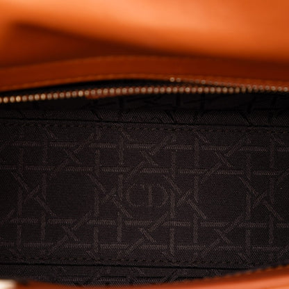 Second hand Dior Lady Dior Small Lambskin Leather My ABCDior Cannage Tote Handbag Orange - Tabita Bags