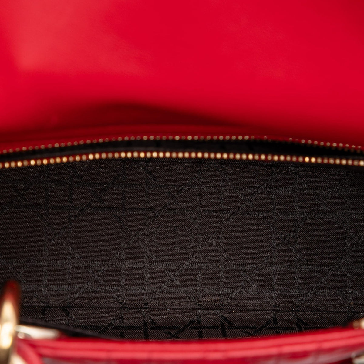 Second hand Dior Lady Dior Small Lambskin Leather My ABCDior Cannage Tote Handbag Red - Tabita Bags