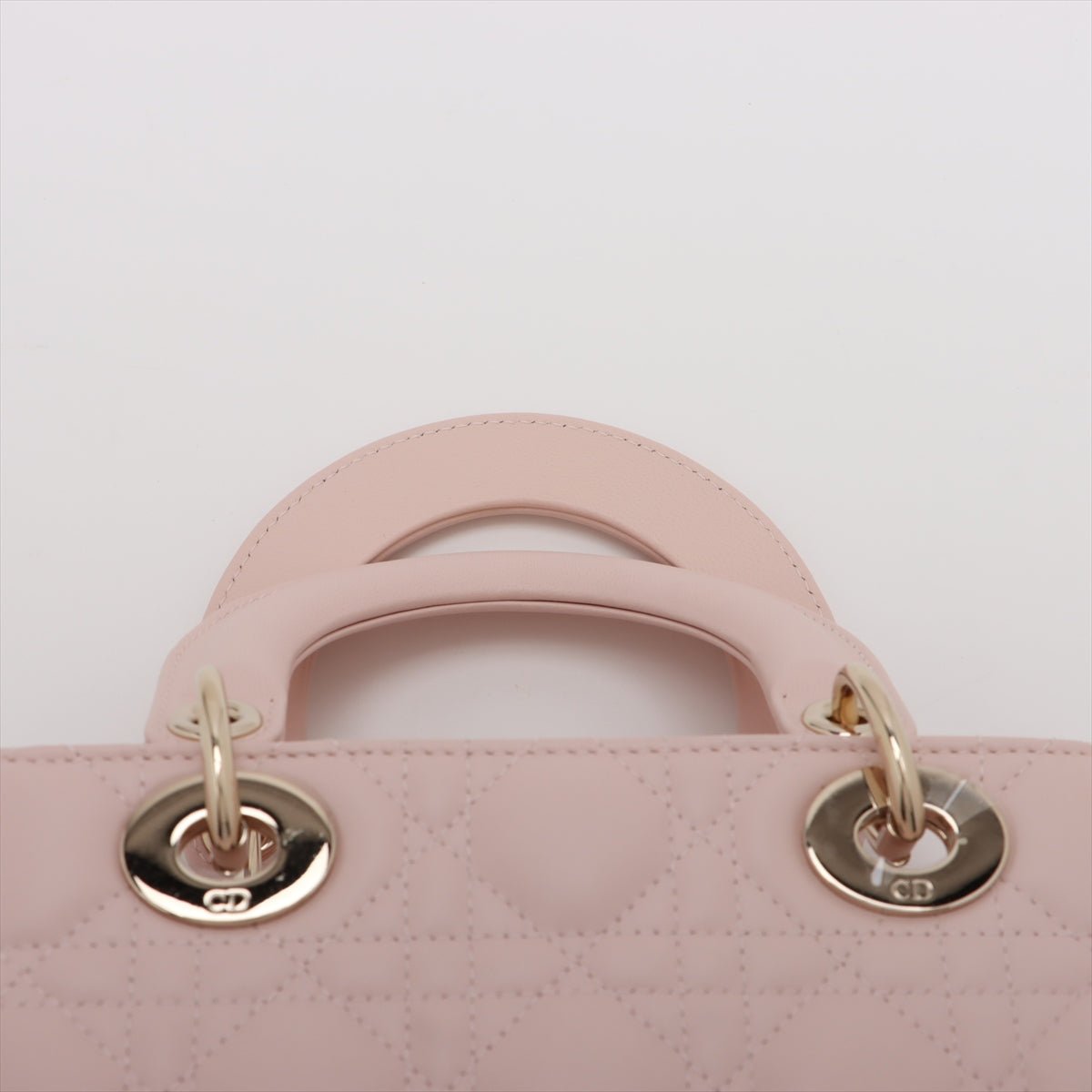 Second hand Dior Lady Dior Small Lambskin Leather My ABCDior Cannage Tote Handbag Sand - Tabita Bags