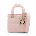 Second hand Dior Lady Dior Small Lambskin Leather My ABCDior Cannage Tote Handbag Sand - Tabita Bags