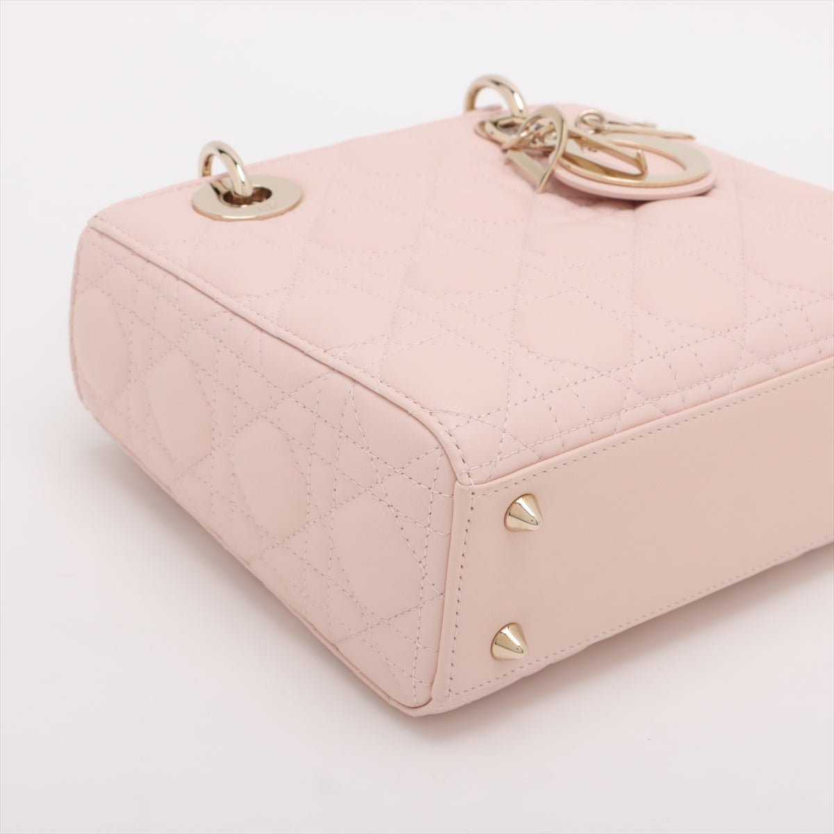Second hand Dior Lady Dior Small Lambskin Leather My ABCDior Cannage Tote Handbag Sand - Tabita Bags