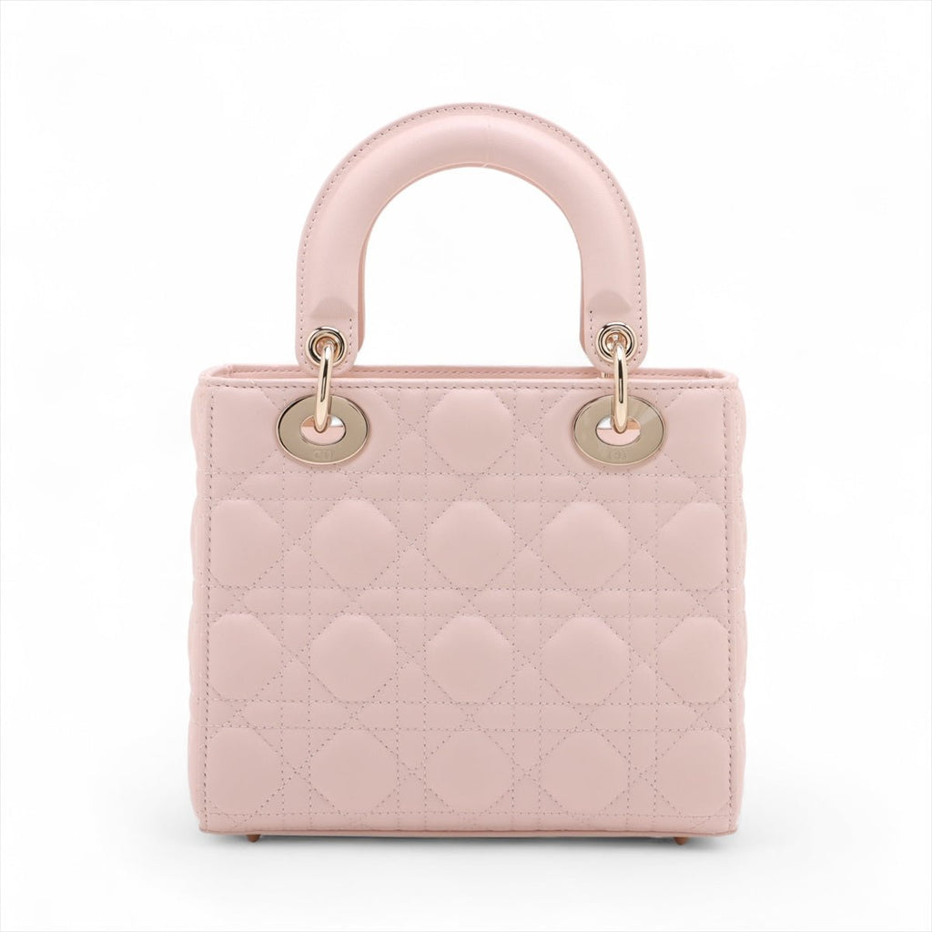 Second hand Dior Lady Dior Small Lambskin Leather My ABCDior Cannage Tote Handbag Sand - Tabita Bags