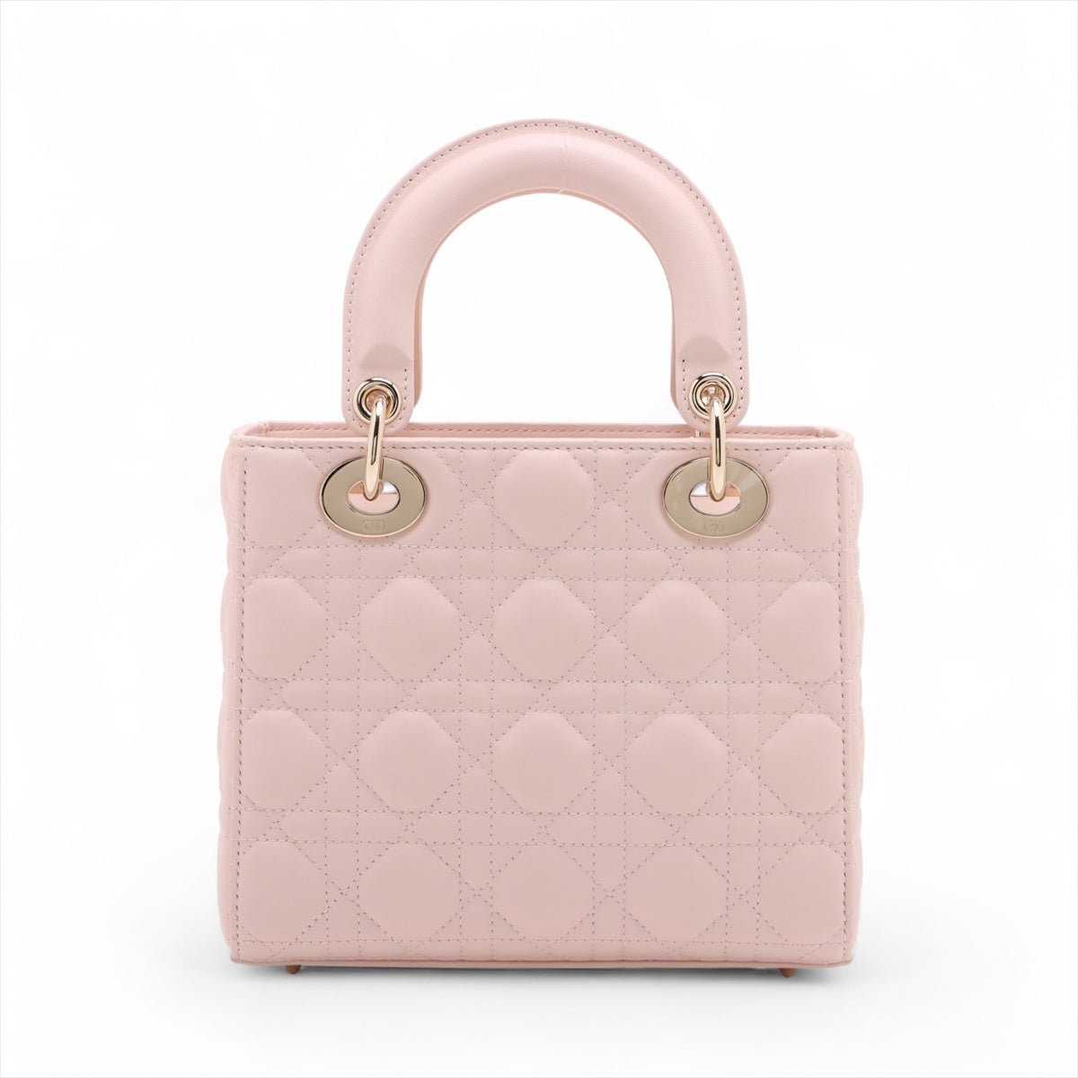 Second hand Dior Lady Dior Small Lambskin Leather My ABCDior Cannage Tote Handbag Sand - Tabita Bags