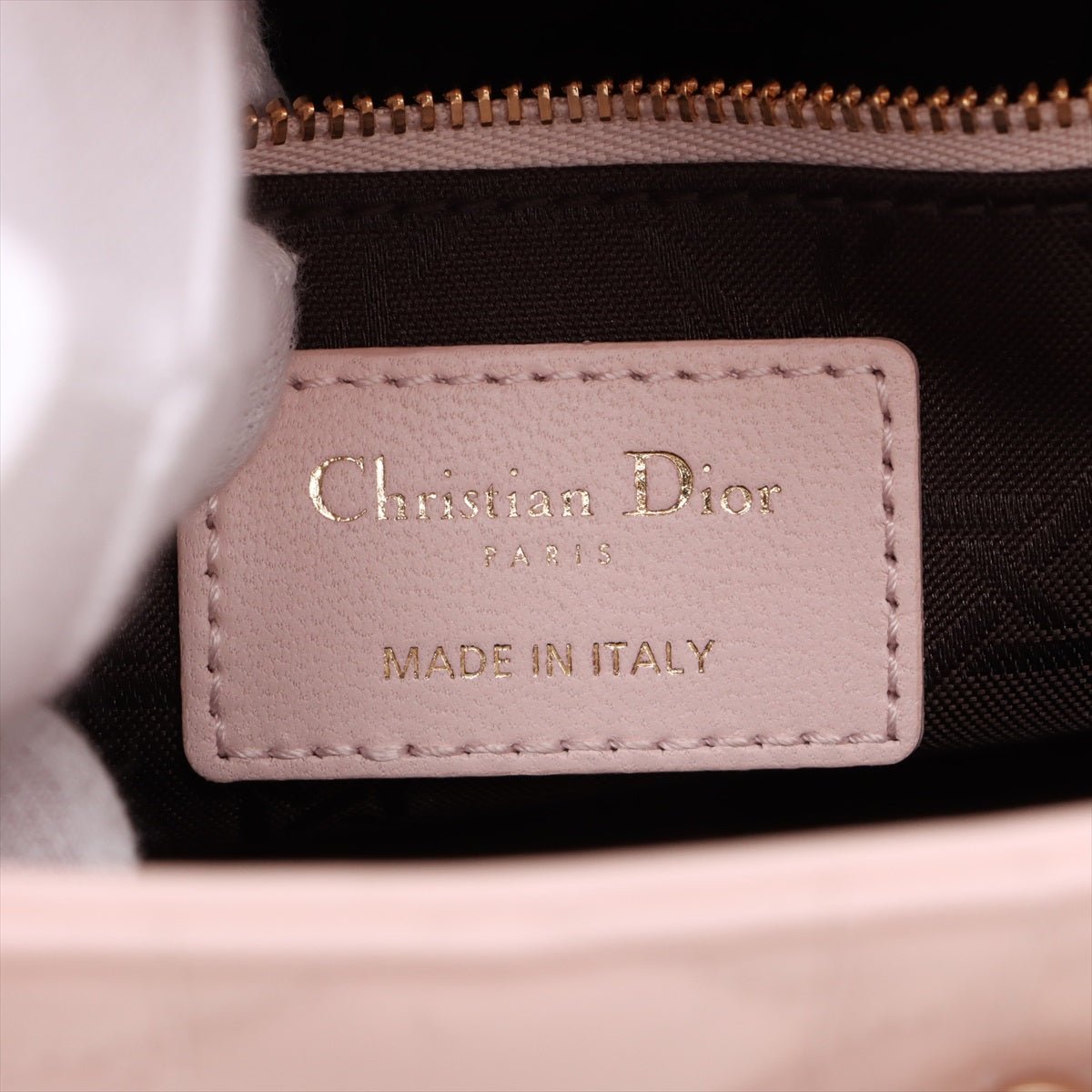 Second hand Dior Lady Dior Small Lambskin Leather My ABCDior Cannage Tote Handbag Sand - Tabita Bags